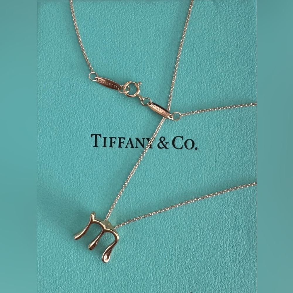 Tiffany Elsa Peretti Letter M Pendant 18k - Picture 4 of 6